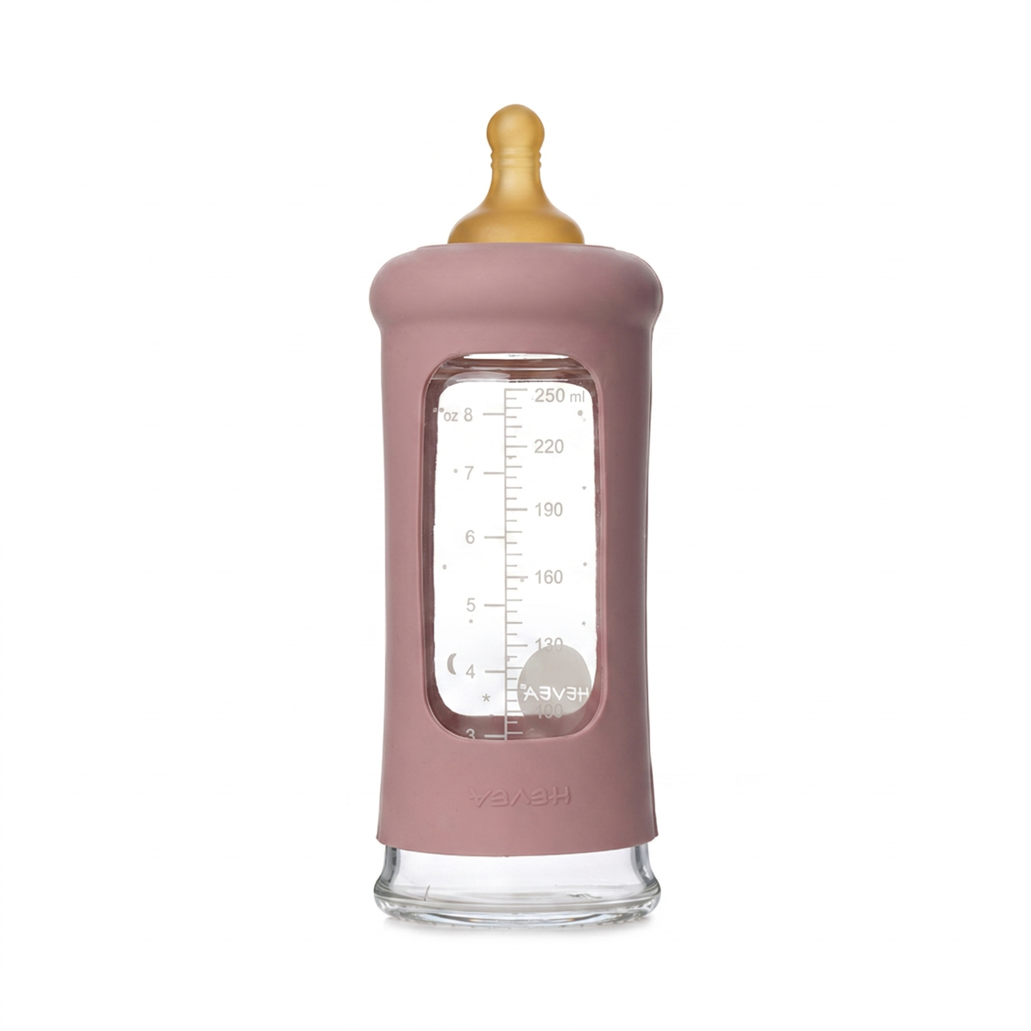 hevea-weithals-baby-glasflasche-250-ml-mit-h-lle-naturkautschuk-sauger image 4