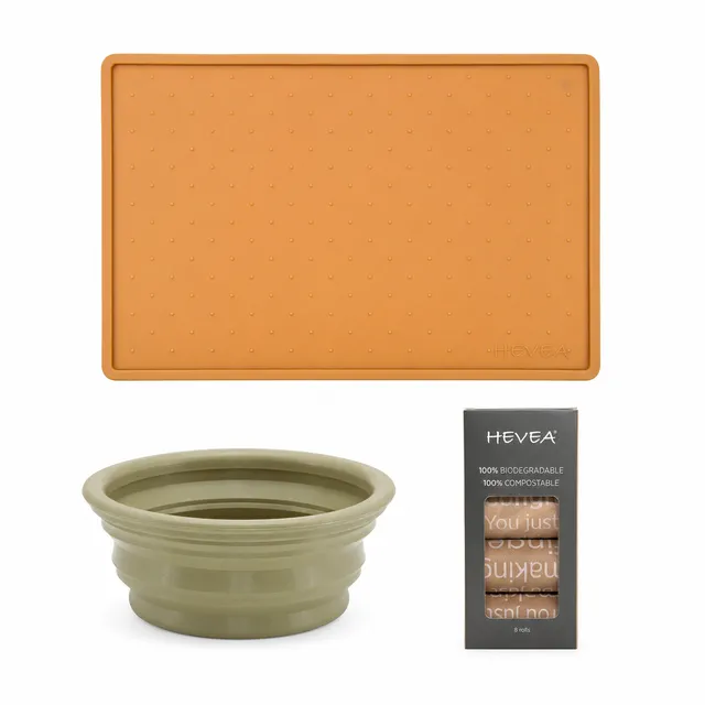 hevea-dog-everyday-essentials-3er-set-futtermatte-reisenapf-zubeh-r image 1