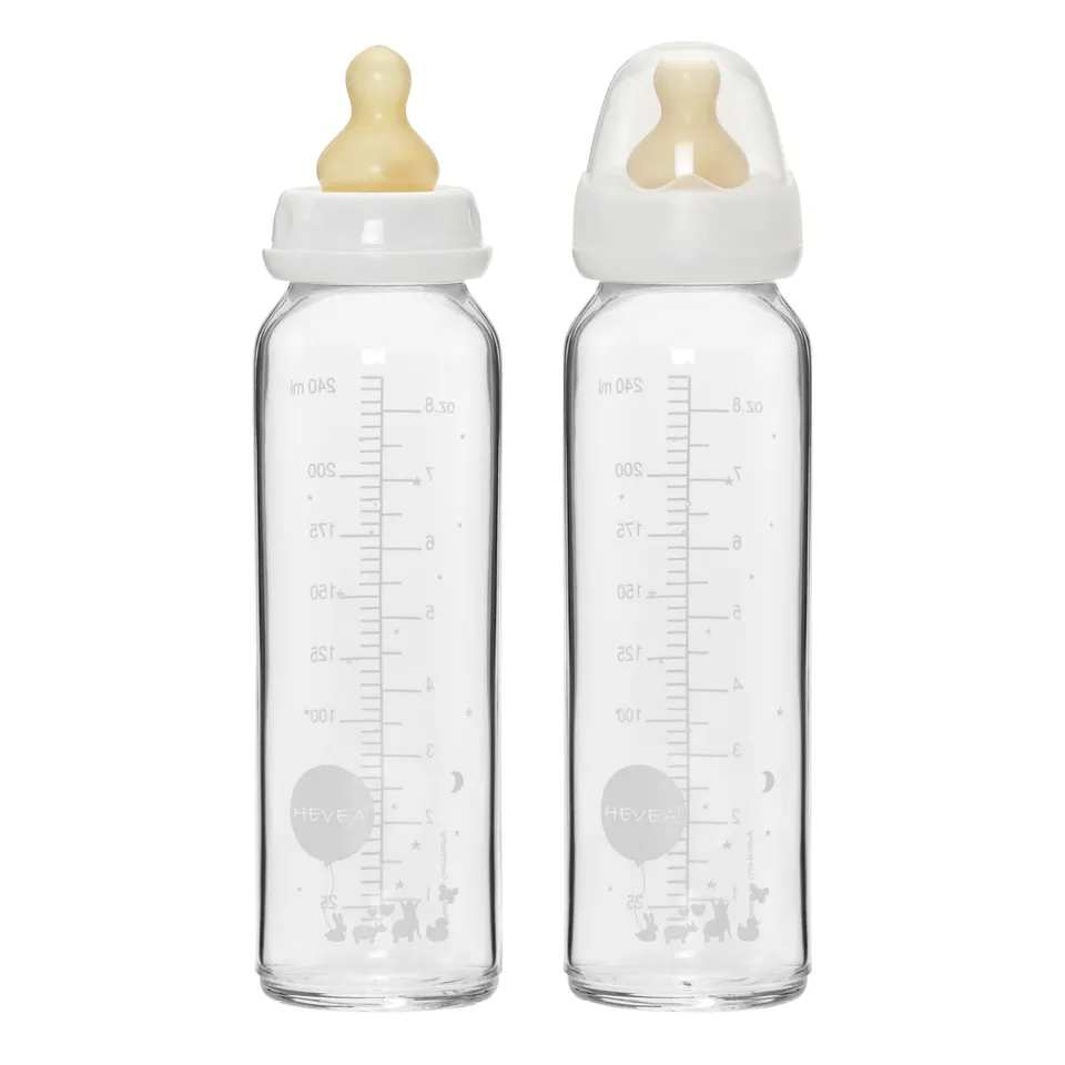 hevea-standard-neck-baby-glasflasche-240ml-doppelpack image 1