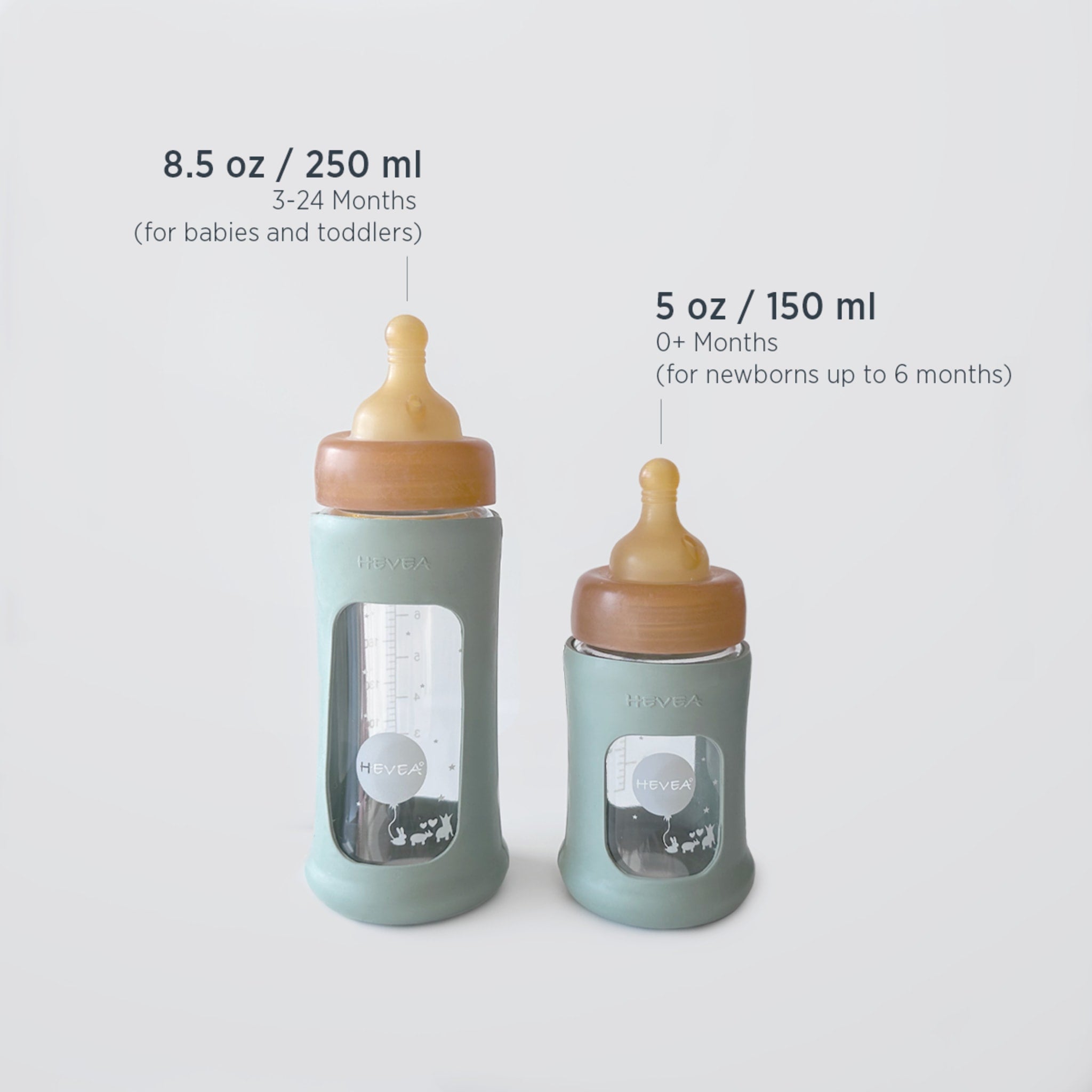 hevea-weithals-baby-glasflasche-mit-h-lle-150ml-single-pack-glasflasche image 8