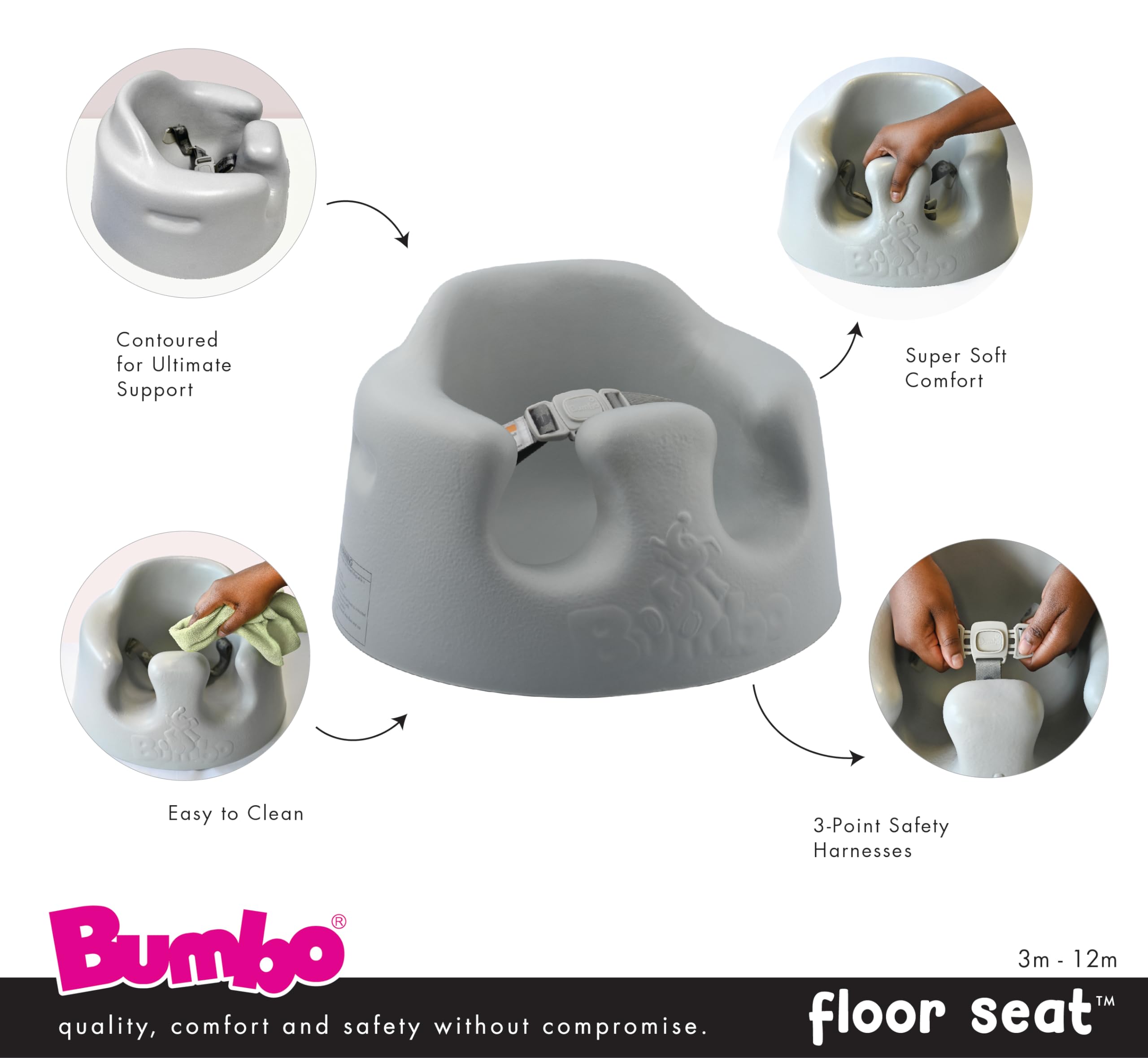 bumbo-floor-seat-babysitz-cool-grey image 2