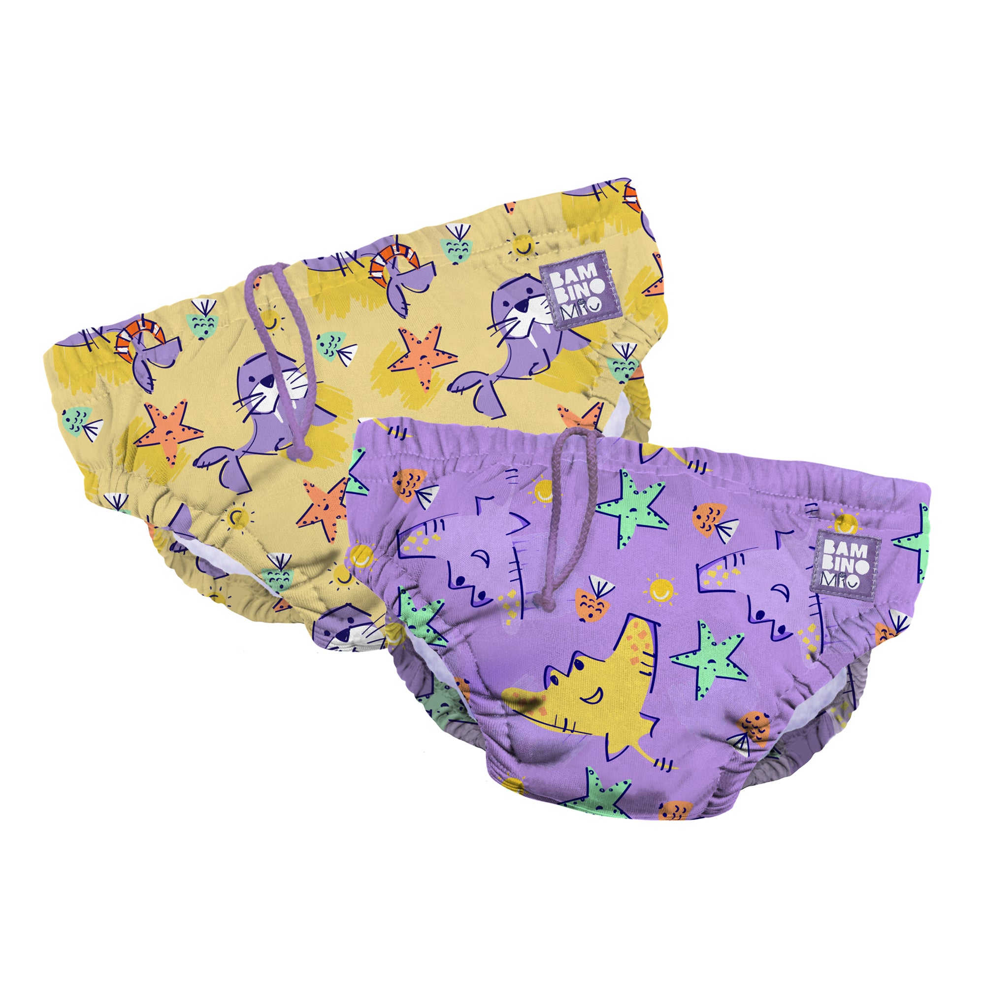 bambino-mio-wiederverwendbare-schwimmwindel-2er-pack-robben-und-gleiten image 1