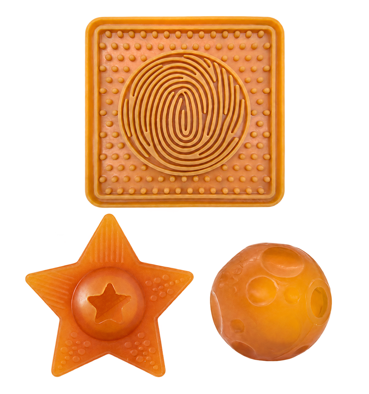 hevea-dog-enrichment-set-schleckmatte-star-treat-moon-ball image 1