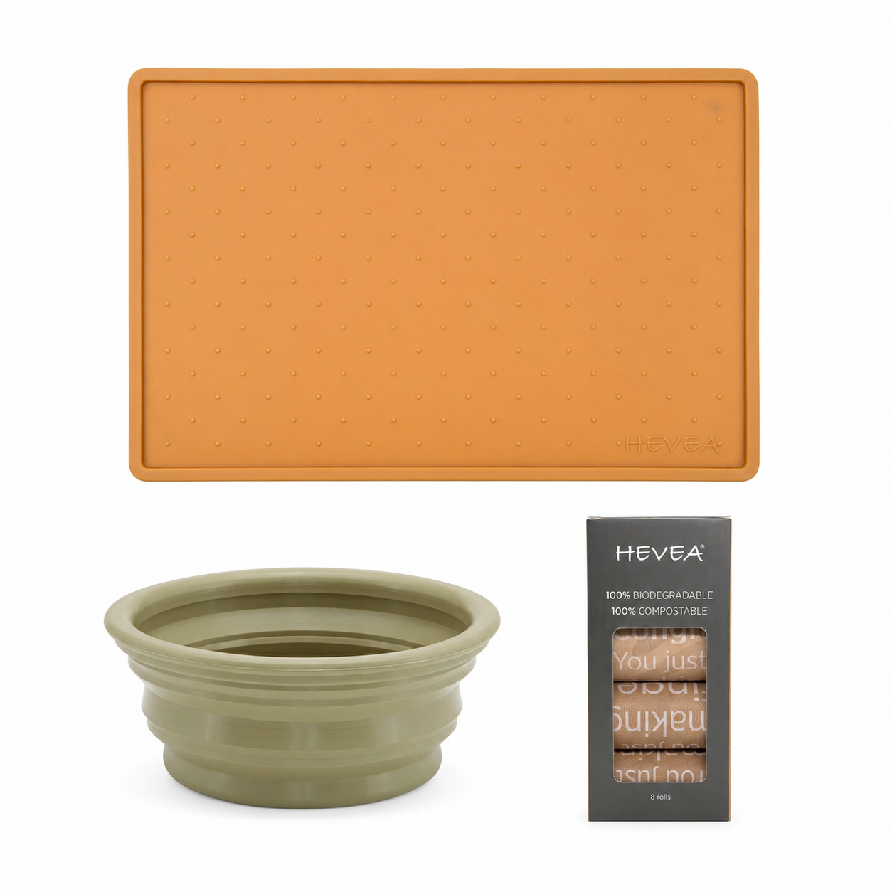 hevea-dog-everyday-essentials-3er-set-futtermatte-reisenapf-zubeh-r image 1