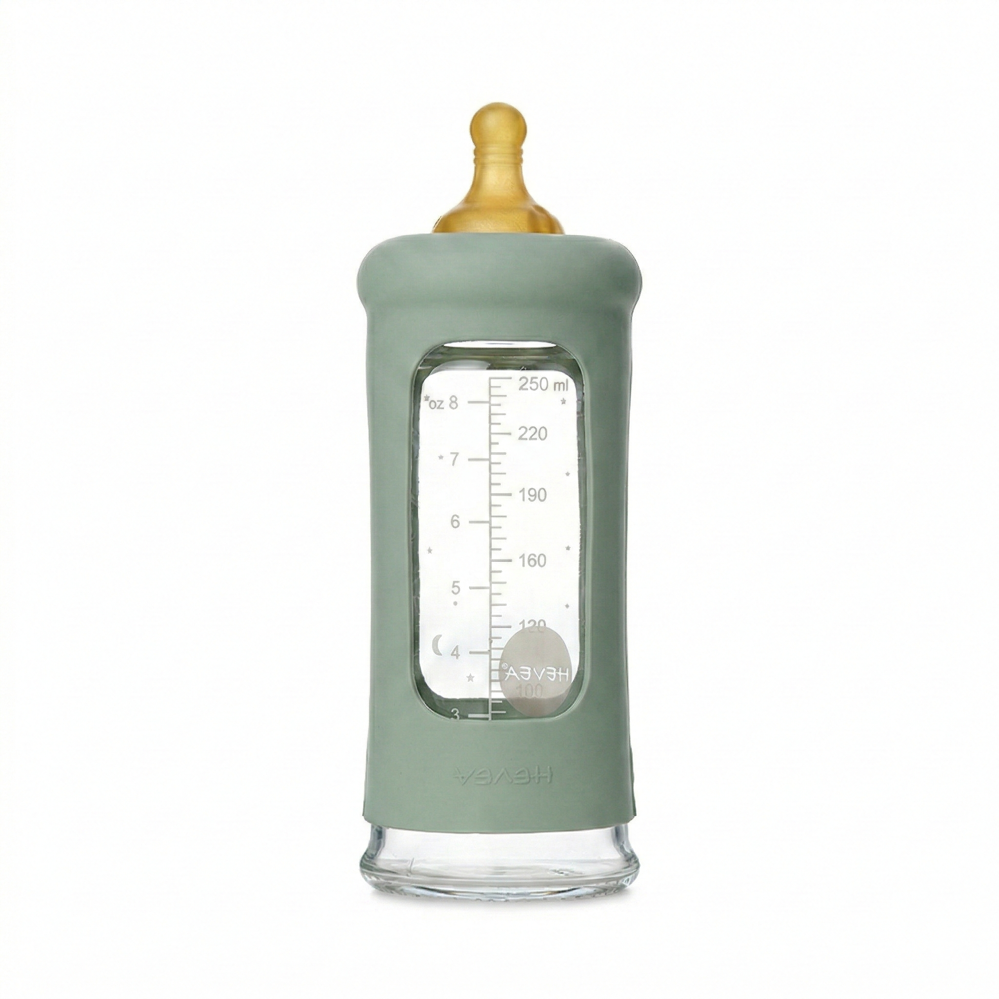 hevea-weithals-baby-glasflasche-250-ml-mit-h-lle-naturkautschuk-sauger image 2