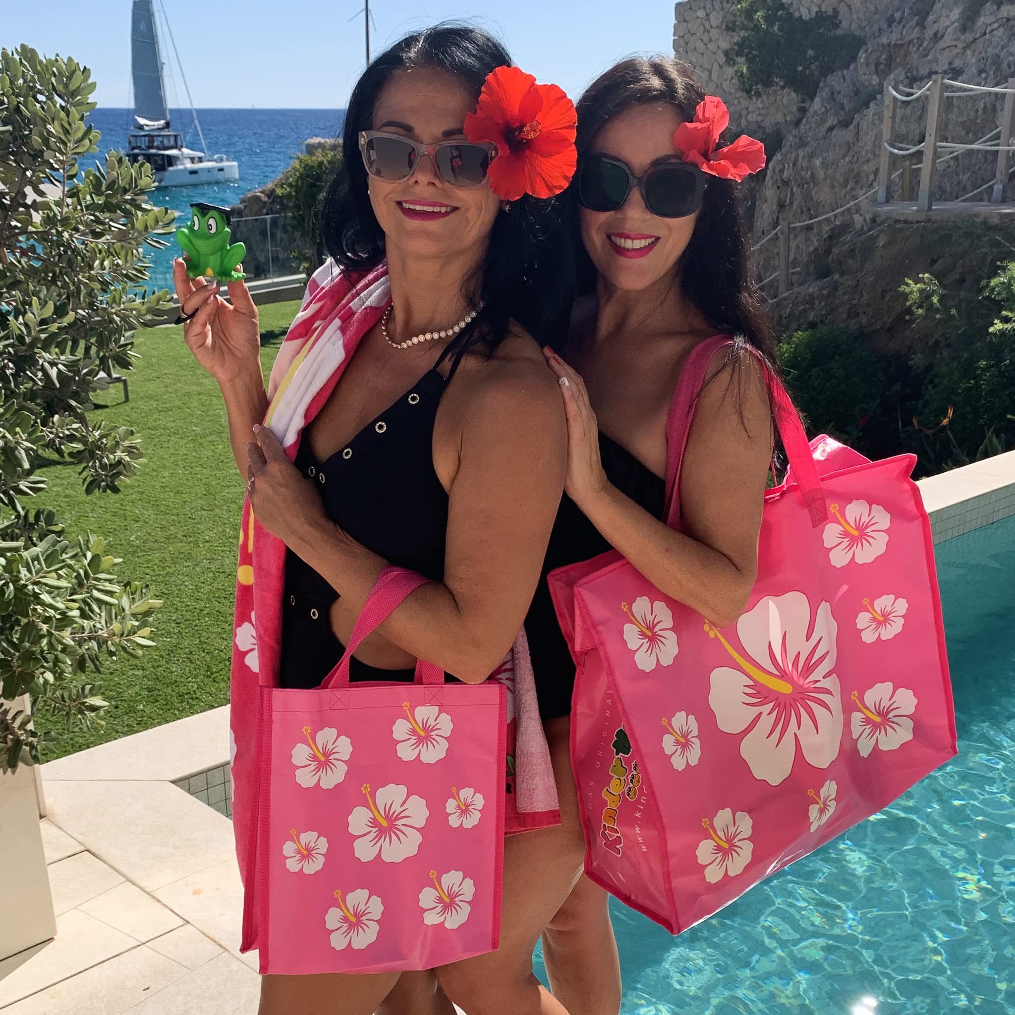 freds-swim-academy-strandtasche-hibiskus-design-set-gro-klein image 5