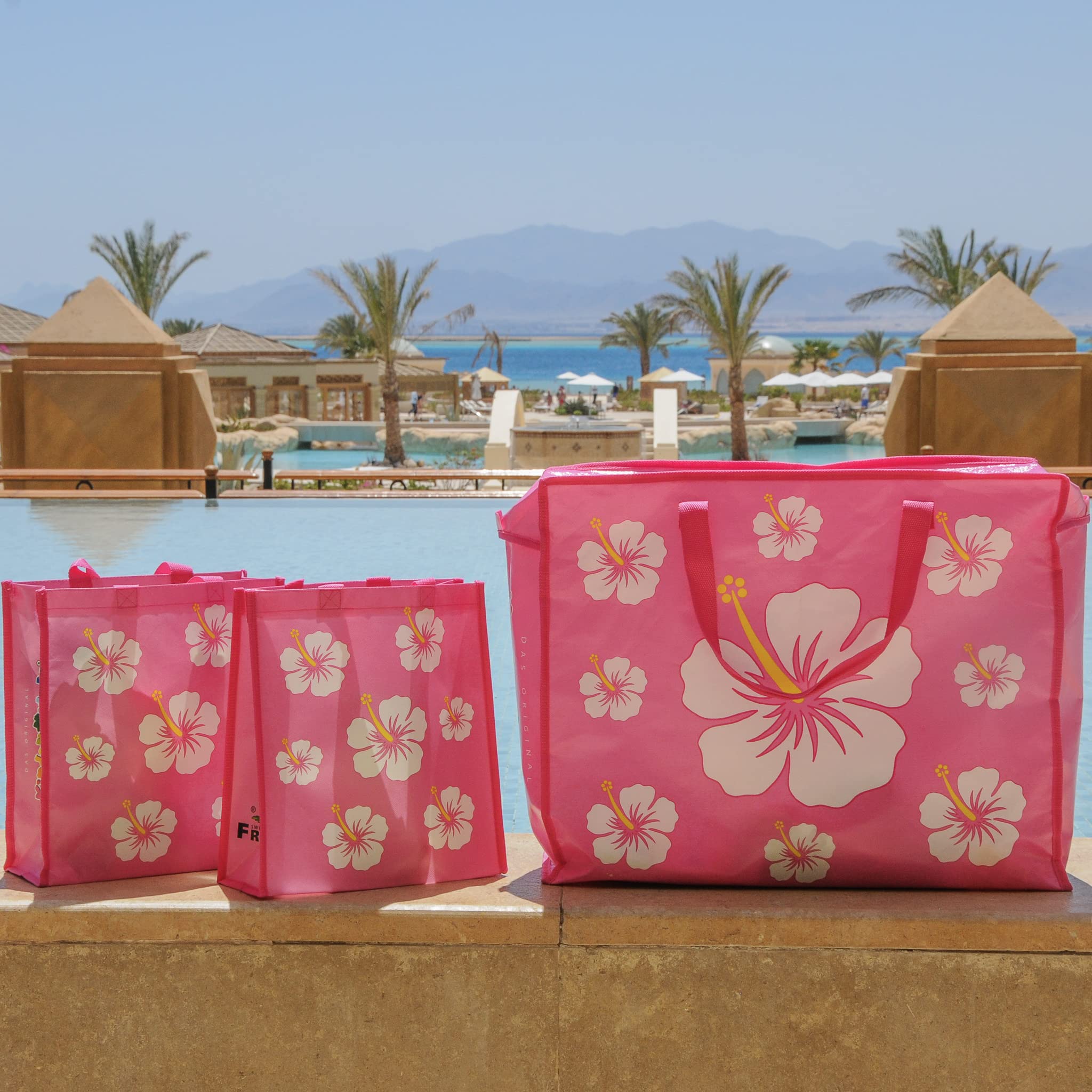 freds-swim-academy-strandtasche-hibiskus-design-set-gro-klein image 2