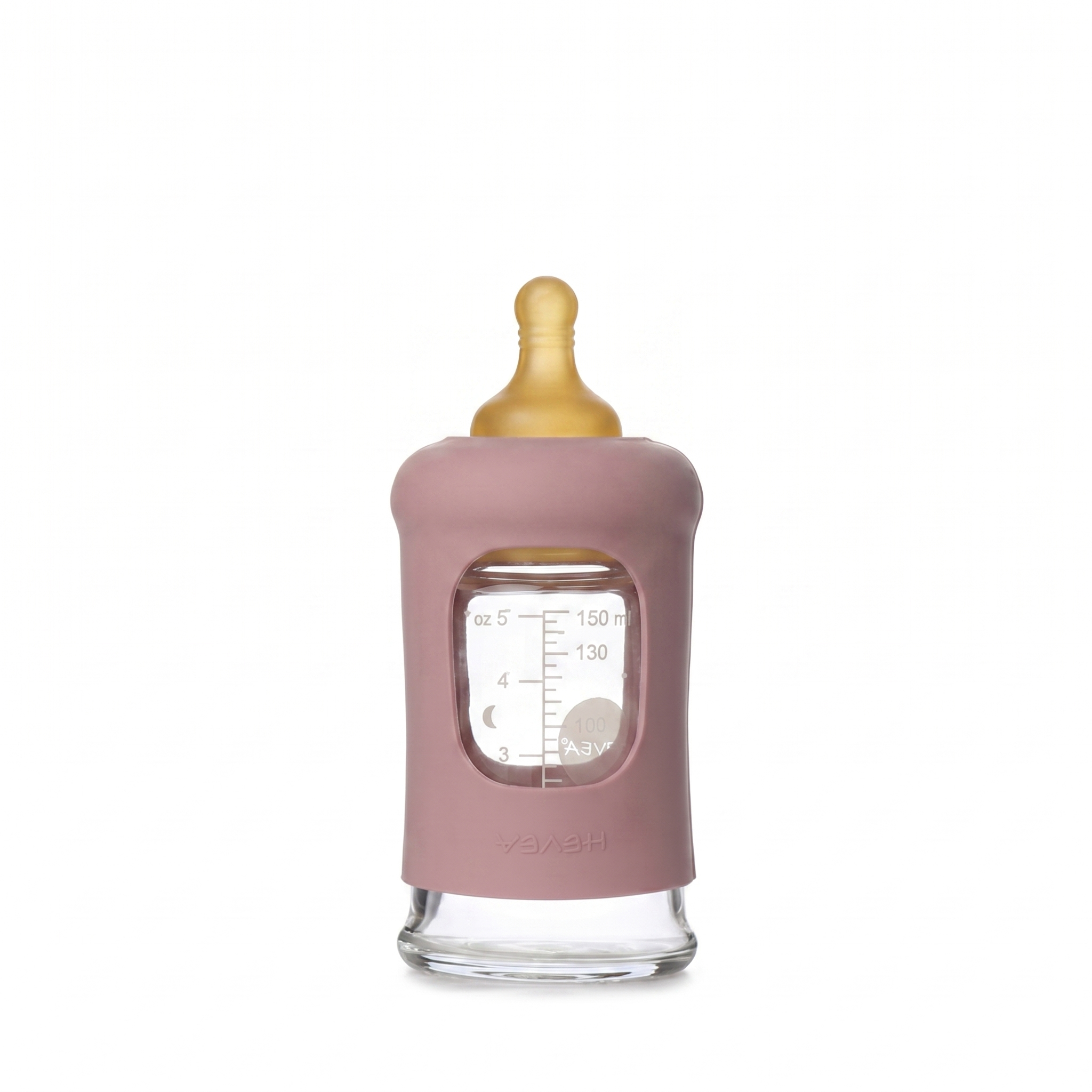 hevea-weithals-baby-glasflasche-mit-h-lle-150ml-single-pack-glasflasche image 4