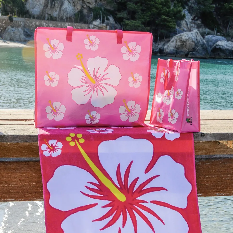 freds-swim-academy-strandtasche-hibiskus-design-set-gro-klein image 1