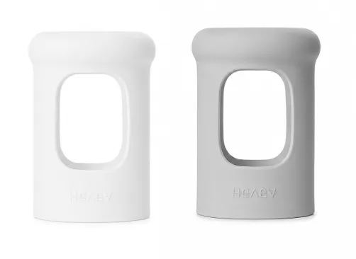 hevea-wide-neck-baby-glasflaschen-h-lle-medium-150ml-zweierpack image 1