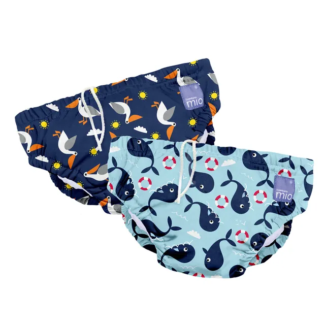 bambino-mio-wiederverwendbare-schwimmwindel-2er-pack-walfisch-und-pelikan image 1