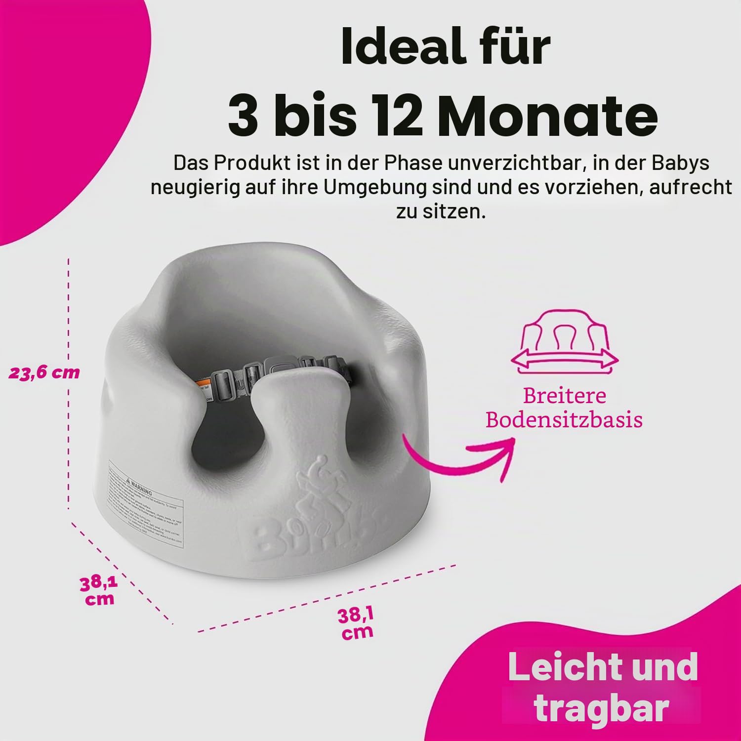 bumbo-floor-seat-babysitz-cool-grey image 3
