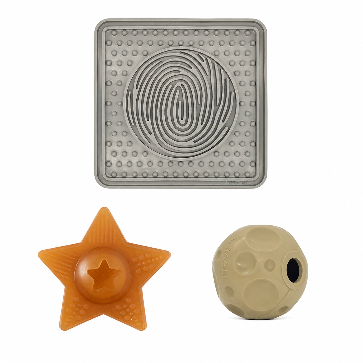 hevea-dog-enrichment-set-schleckmatte-star-treat-moon-ball image 2