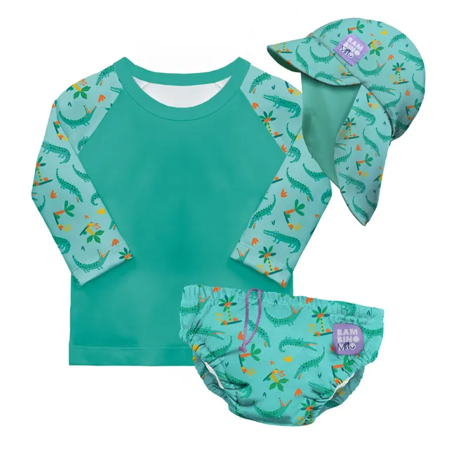 bambino-mio-3-teiliges-baby-schwimmset-schlaues-kroko image 1