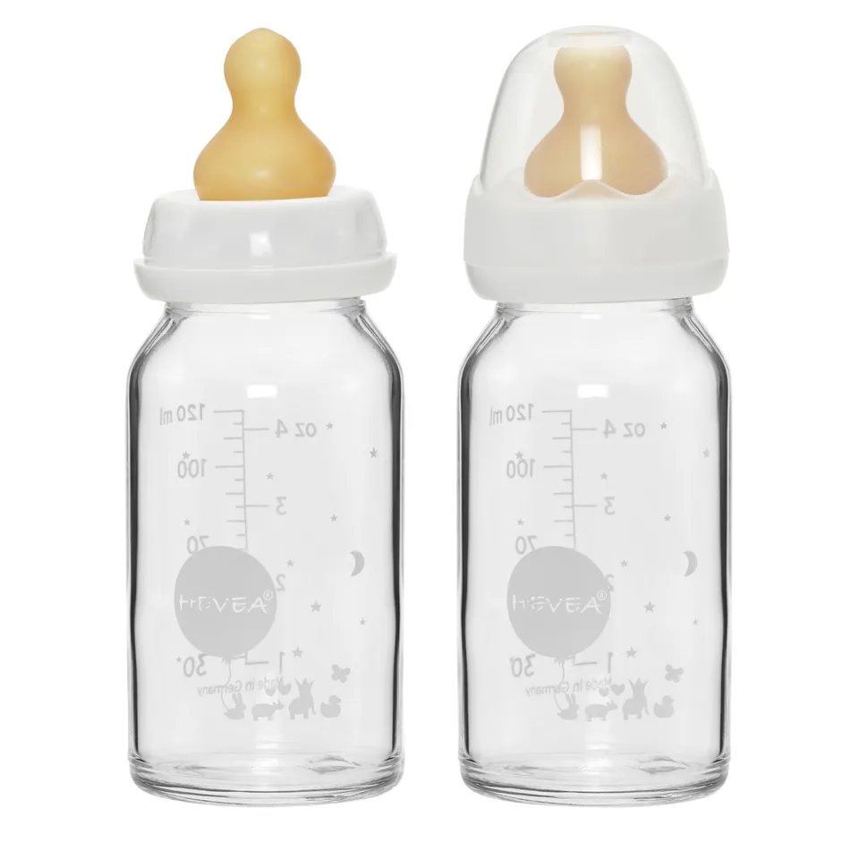 hevea-standard-neck-baby-glasflaschen-2er-pack-120ml-4oz image 1