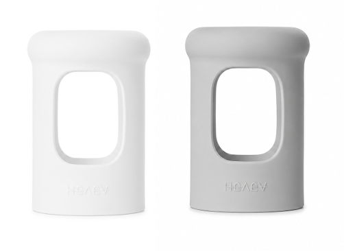 hevea-wide-neck-baby-glasflaschen-h-lle-medium-150ml-zweierpack image 1