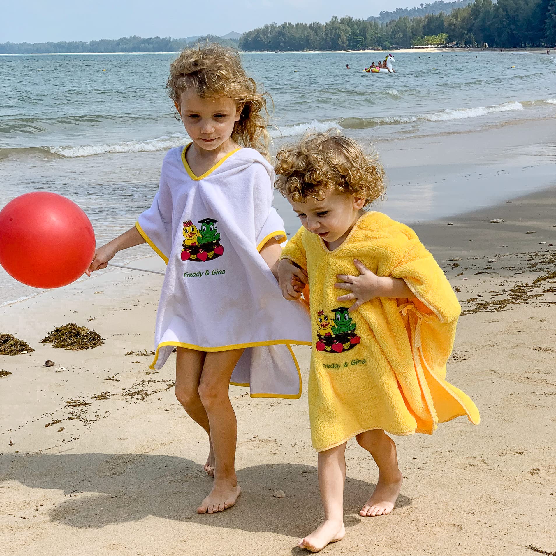freds-swim-academy-fred-gina-badeponcho-mit-kapuze-gelb-f-r-babys-und-kinder image 4