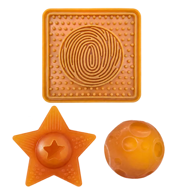 hevea-dog-enrichment-set-schleckmatte-star-treat-moon-ball image 1