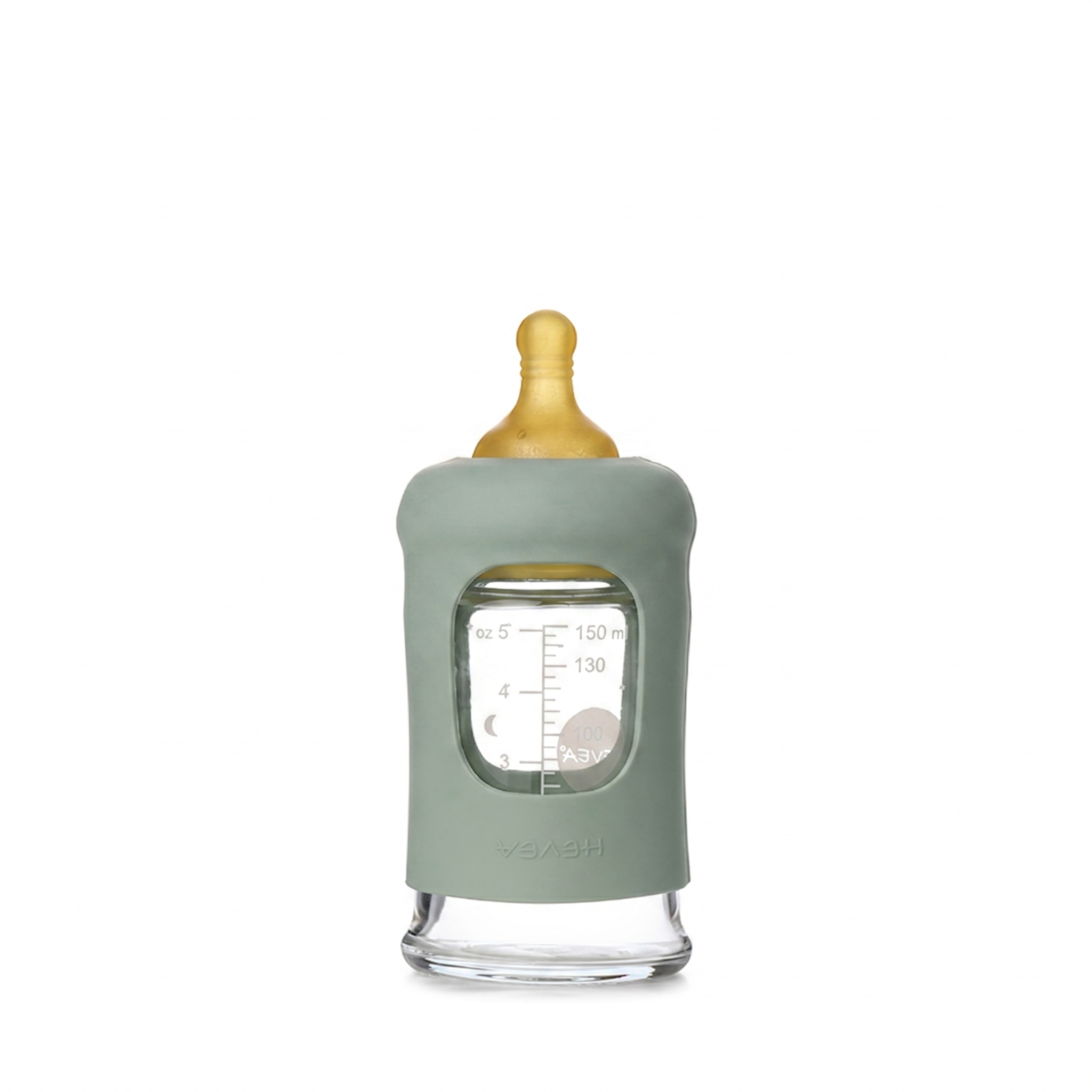 hevea-weithals-baby-glasflasche-mit-h-lle-150ml-single-pack-glasflasche image 2