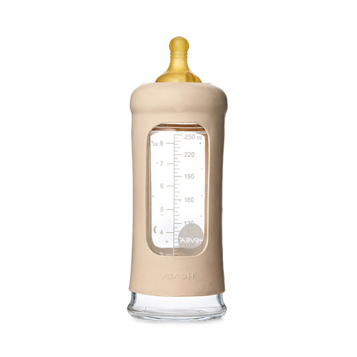 hevea-weithals-baby-glasflasche-250-ml-mit-h-lle-naturkautschuk-sauger image 6