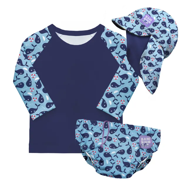 bambino-mio-3-teiliges-baby-schwimmset-blauer-wal image 1